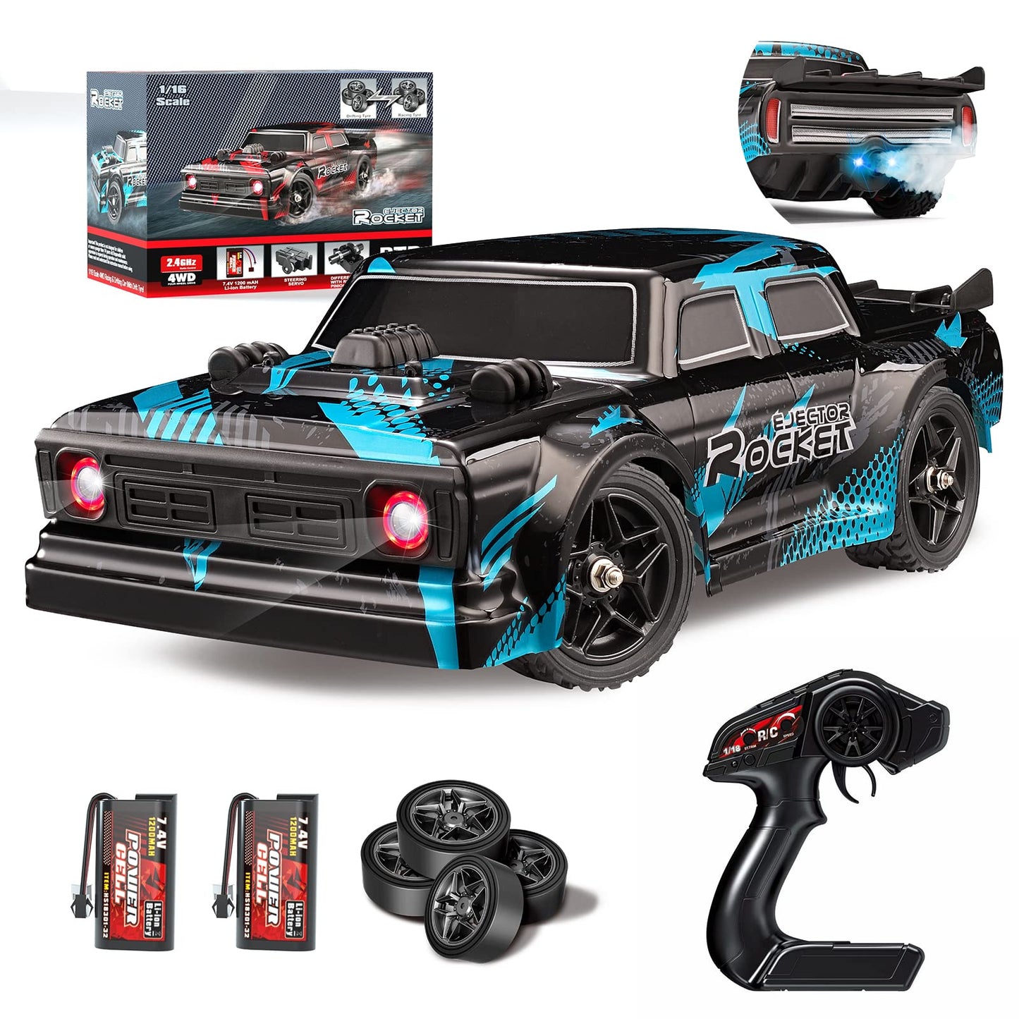 1/14 Remote Control High Speed Car, RC Drifting Racing Cars 40km/h 4WD RC Truck